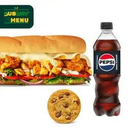 chicken tandoori mit getränk und cookie sub des samstag